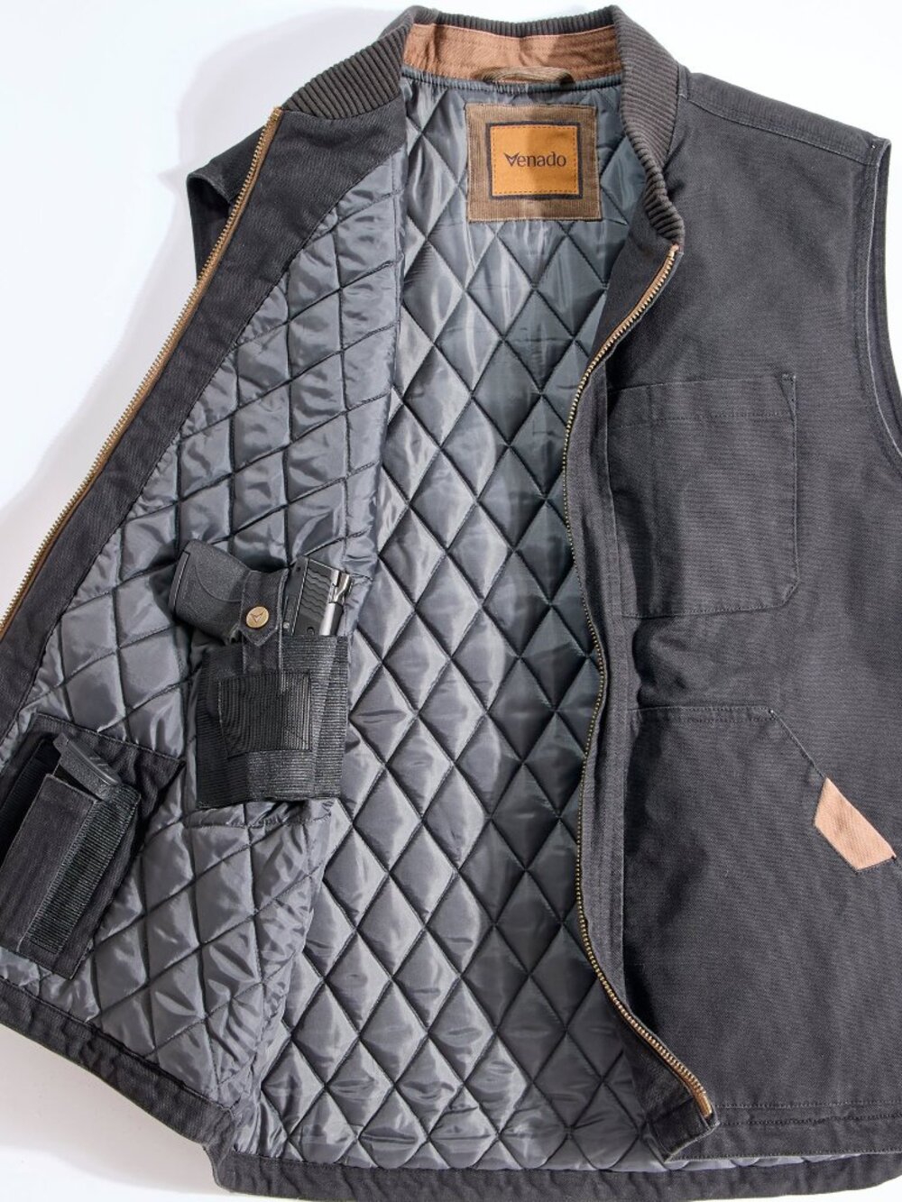Concealed Carry Canvas Vest - Black | 5XLT